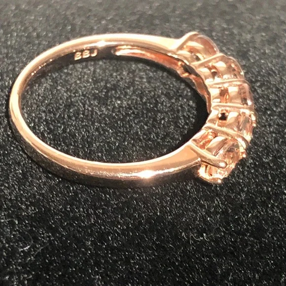 Estate Rose Gold 925 CZ Women's size 7 Ring 2.31g - Picture 6 of 9